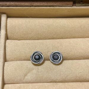 Romantic Vintage Style Garnet Red Halo Stud Earrings Gothic Inspired